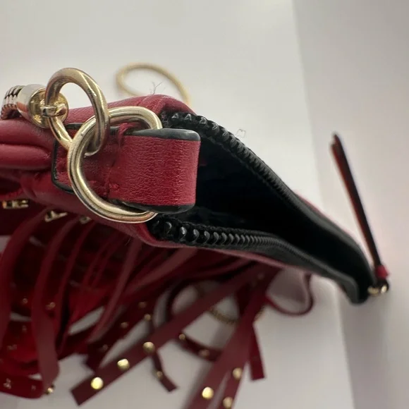 Victoria's Secret Red Fringe Crossbody with Gold Chain - Picture 5 of 8